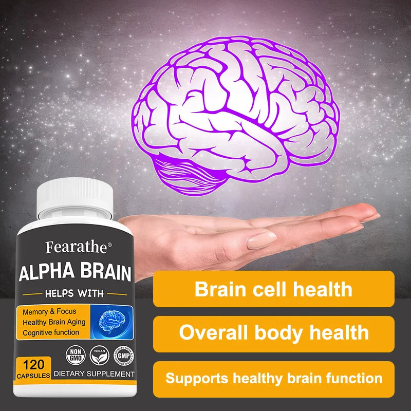 Alpha Brain - Premium Nootropic Brain Supplement - Good for Focus, Concentration and Memory - 120 Capsules