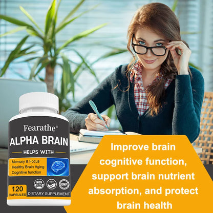 Alpha Brain - Premium Nootropic Brain Supplement - Good for Focus, Concentration and Memory - 120 Capsules