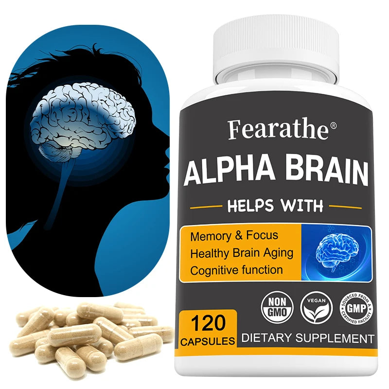 Alpha Brain - Premium Nootropic Brain Supplement - Good for Focus, Concentration and Memory - 120 Capsules