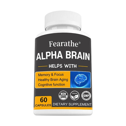 Alpha Brain - Premium Nootropic Brain Supplement - Good for Focus, Concentration and Memory - 120 Capsules