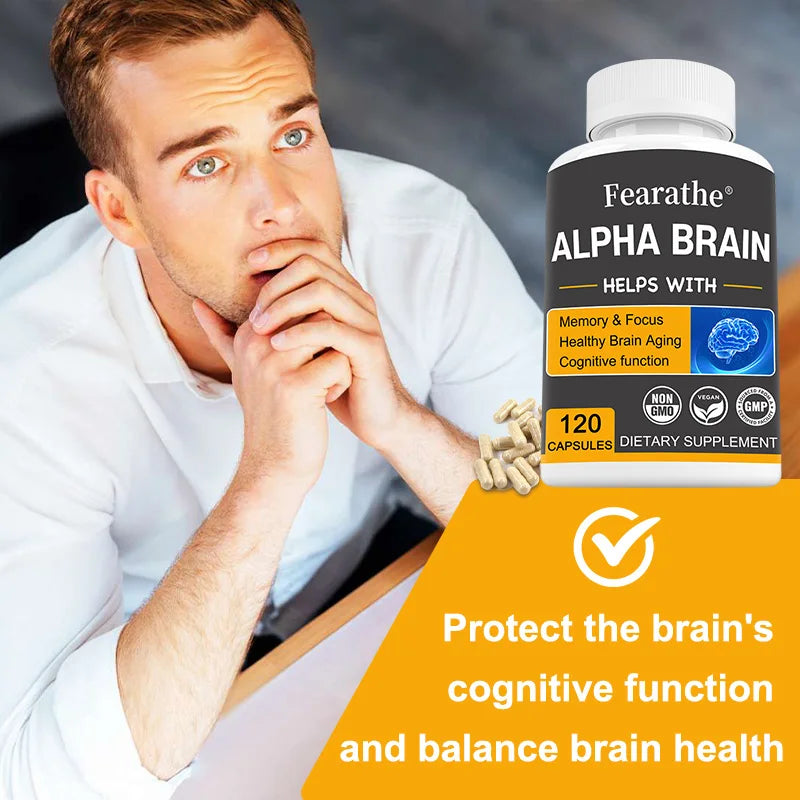 Alpha Brain - Premium Nootropic Brain Supplement - Good for Focus, Concentration and Memory - 120 Capsules