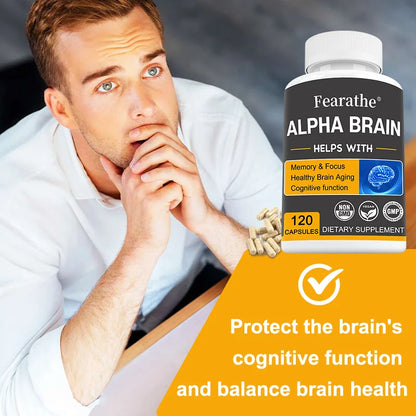 Alpha Brain - Premium Nootropic Brain Supplement - Good for Focus, Concentration and Memory - 120 Capsules