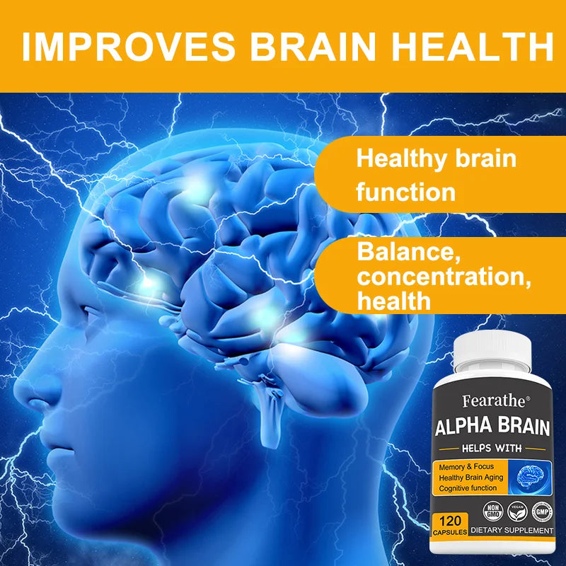 Alpha Brain - Premium Nootropic Brain Supplement - Good for Focus, Concentration and Memory - 120 Capsules