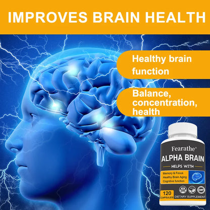 Alpha Brain - Premium Nootropic Brain Supplement - Good for Focus, Concentration and Memory - 120 Capsules